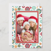 ヴィンテージエレガントの雪片クリスマスファミリー写真 招待状 (正面)