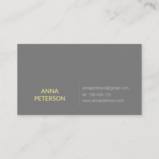 ヴィンテージエレガントひまわりクリームイエローグレイ 名刺 (裏面)