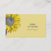 ヴィンテージエレガントひまわりクリームイエローグレイ 名刺 (正面)