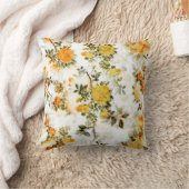 ヴィンテージエレガントみすぼらしいシックYellowsゴルド花模様 クッション (ブランケット)