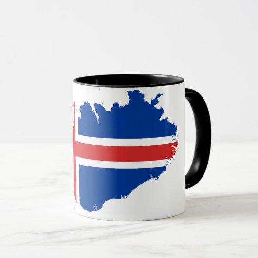 ヴィンテージエレガントアイスランド国旗の陶磁器 マグカップ (正面右)