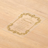 ヴィンテージエレガントアイボリーホワイト金ゴールドティアラキンセアニェラ アクリル招待状 (レイダウン)