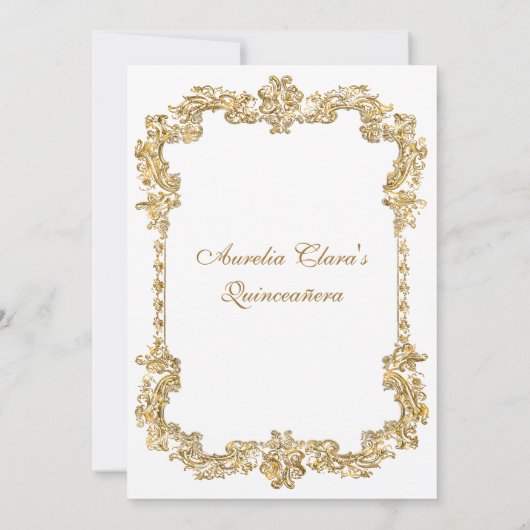 ヴィンテージエレガントアイボリーホワイト金ゴールドティアラキンセアニェラ 招待状 (裏面)