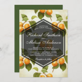 ヴィンテージエレガントアプリコットフルーツ結婚式招待状 招待状 (正面/裏面)