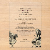 ヴィンテージエレガントアリスinワンダーランド結婚ズ アクリル招待状 (正面)