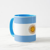 ヴィンテージエレガントアルゼンチン国旗の陶磁器 マグカップ (正面左)