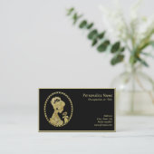 ヴィンテージエレガントアンティークカメオブラック&金ゴールド 名刺 (スタンド正面)