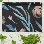 ヴィンテージエレガントアンティーク水彩花P投げ キッチンタオル (折り畳み)