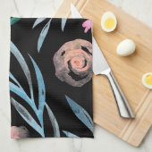 ヴィンテージエレガントアンティーク水彩花P投げ キッチンタオル (四つ折り)