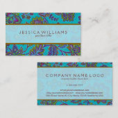 ヴィンテージエレガントアールデコカラフルペイズリー 名刺 (正面/裏面)