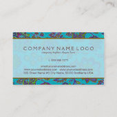 ヴィンテージエレガントアールデコカラフルペイズリー 名刺 (裏面)