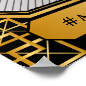 ヴィンテージエレガントアールデコブラック金ゴールド結婚ズ ポスター (角)