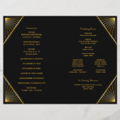 ヴィンテージエレガントアールデコブラック金ゴールド結婚プログラム (裏面)