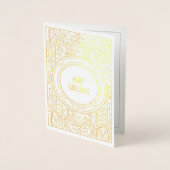 ヴィンテージエレガントアールデコメリークリスマス 箔カード (正面)