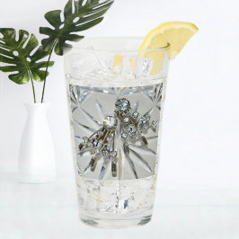 ヴィンテージエレガントアールデコラインストーンレトログラム タンブラーグラス