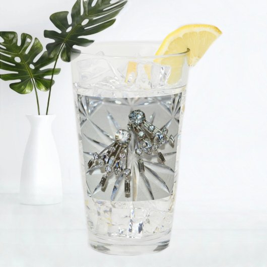 ヴィンテージエレガントアールデコラインストーンレトログラム タンブラーグラス