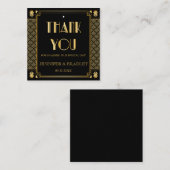 ヴィンテージエレガントアールデコ結婚金ゴールドの贈与ラベル スクエア名刺 (正面/裏面)