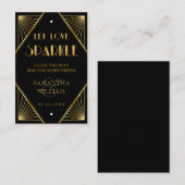 ヴィンテージエレガントアールデコ結婚金ゴールドの送信 名刺 (正面/裏面)