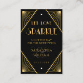 ヴィンテージエレガントアールデコ結婚金ゴールドの送信 名刺 (正面)