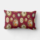 ヴィンテージエレガントアールヌーボーガールズフラワーフレーム ランバークッション (裏面)