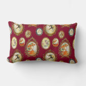 ヴィンテージエレガントアールヌーボーガールズフラワーフレーム ランバークッション (正面)