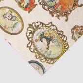 ヴィンテージエレガントアールヌーボーガールズフラワーフレーム 薄葉紙 (詳細)