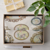 ヴィンテージエレガントアールヌーボーガールズフラワーフレーム 薄葉紙 (ギフト)