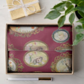 ヴィンテージエレガントアールヌーボーガールズフラワーフレーム 薄葉紙 (ギフト)