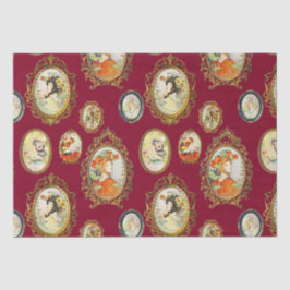 ヴィンテージエレガントアールヌーボーガールズフラワーフレーム 薄葉紙