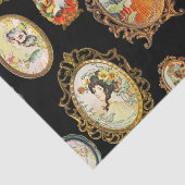 ヴィンテージエレガントアールヌーボーガールズフラワーフレーム 薄葉紙 (詳細)