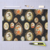 ヴィンテージエレガントアールヌーボーガールズフラワーフレーム 薄葉紙 (クラフト)