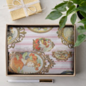 ヴィンテージエレガントアールヌーボーガールズフラワーフレーム 薄葉紙 (ギフト)