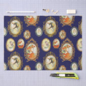 ヴィンテージエレガントアールヌーボーガールズフラワーフレーム 薄葉紙 (クラフト)