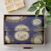 ヴィンテージエレガントアールヌーボーガールズフラワーフレーム 薄葉紙 (ギフト)