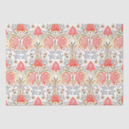 ヴィンテージエレガントアールヌーボーサンゴ花模様 薄葉紙