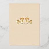 ヴィンテージエレガントアールヌーボーデコ自然結婚ズ 箔招待状 (裏面)