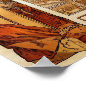 ヴィンテージエレガントアールヌーボーパリ1900ミュシャ ポスター (角)