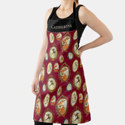 ヴィンテージエレガントアールヌーボー女子のフレーム華美数 エプロン (インサイチュ)