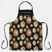 ヴィンテージエレガントアールヌーボー女子のフレーム華美数 エプロン (正面)