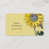 ヴィンテージエレガントイエローサンフラワーベージュグレー 名刺 (正面)