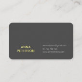 ヴィンテージエレガントイエローサンフラワーベージュグレー 名刺 (裏面)