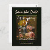 ヴィンテージエレガントイエローピンクローズ保存日 ポストカード (正面/裏面)