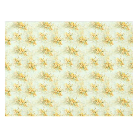 ヴィンテージエレガントイエロー水仙フローラフラワー  テーブルクロス (正面(横))