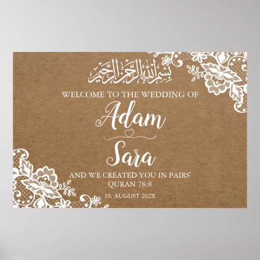 ヴィンテージエレガントイスラム教結婚派のポスター ポスター (正面)