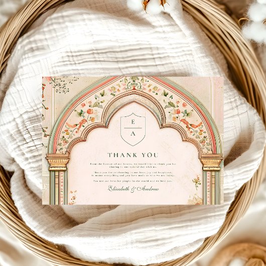 ヴィンテージエレガントイスラム結婚教徒 サンキューカード