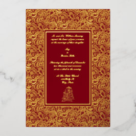 ヴィンテージエレガントインディアンホイル結婚ズ 箔招待状