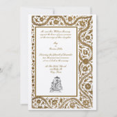 ヴィンテージエレガントインディアンムガル1608結婚s 招待状 (正面)