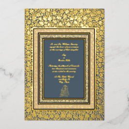 ヴィンテージエレガントインディアンムガ結婚ル 箔招待状