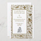 ヴィンテージエレガントインディアン縁どバリ1608結婚s 招待状 (正面/裏面)