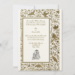 ヴィンテージエレガントインディアン縁どバリ1608結婚s 招待状